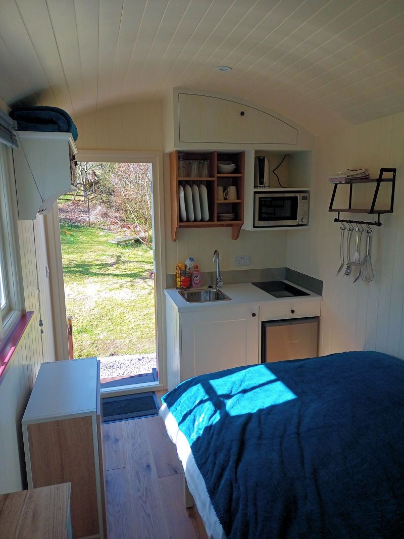 The Hide shepherd's hut, door