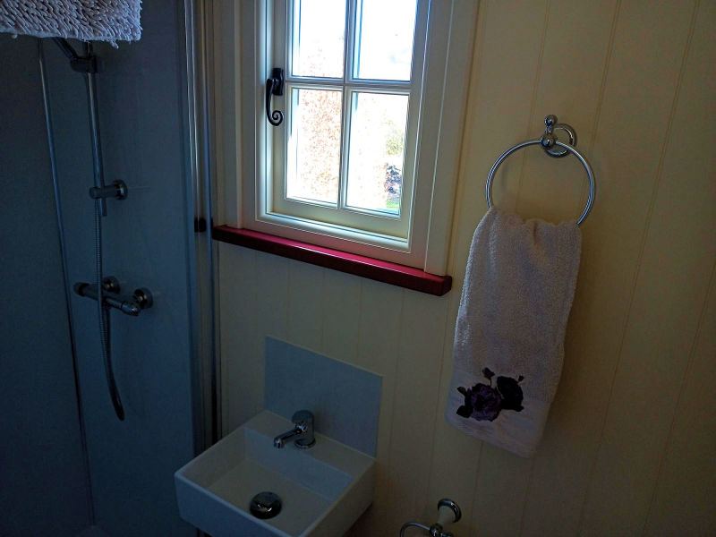 The Hide shepherd's hut, washbasin